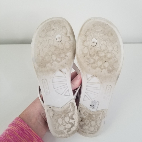 Coach Landon Jelly Floral Sandals Flip Flops Bow Detail Size 6B - Picture 6 of 8